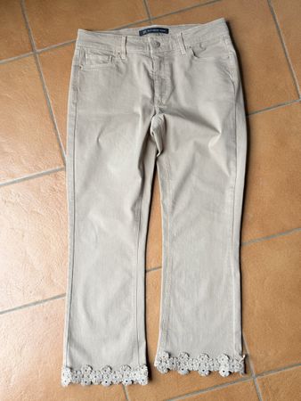 Raffello Rossi Pantaloni Beige Pizzo Taglia 36