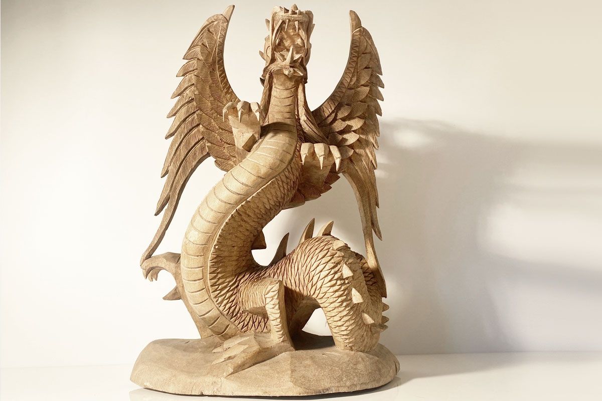 Skulpturen & Statuen: Handgeschnitzer Holz Drache Bali 50 cm – Gebraucht aus Ballwil von ClassicGallery 6