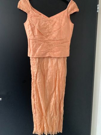 Jupe lang mit Oberteil, Gr.34, sehr edel, spezieller Stoff
