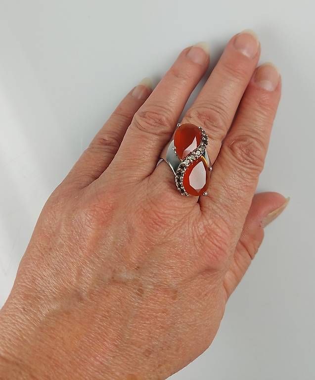 Ringe: Ring Silber mit Karneol und Rauchquarz – Gebraucht aus Stans von wer_fd5f 4