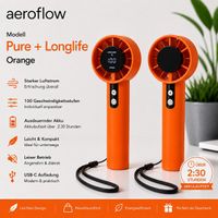 AeroFlow Pure Longlife Orange USB MINI VENTILATOR Fan AKKU