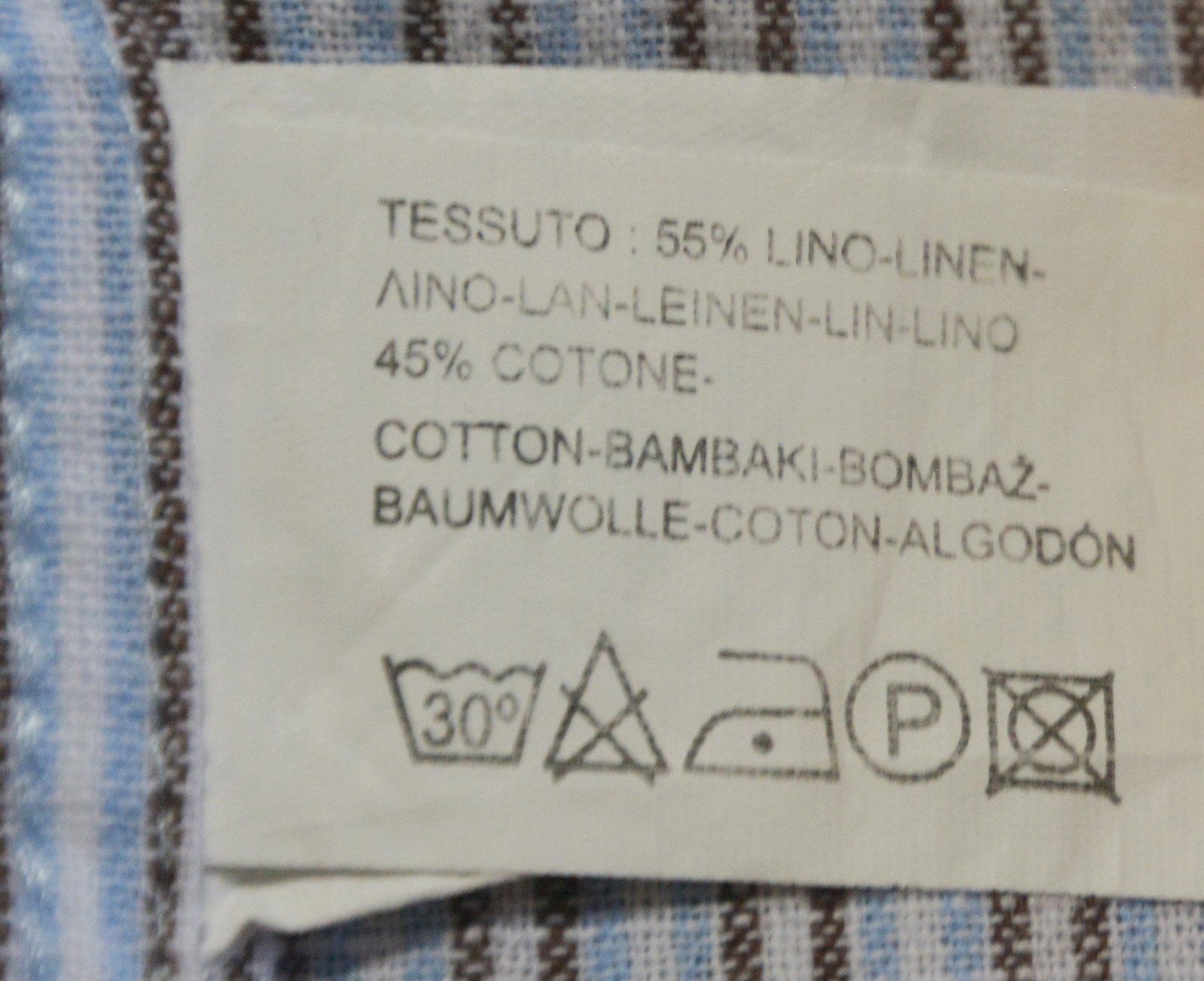 Chemises: weiss, braun, hellblau gestreiftes Kurzarmhemd, Leinen/Baumw – D'occasion à Niederhasli par littledrop 3