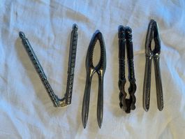 Lot von 4 Antike Nussknacker, Vintage, Retro