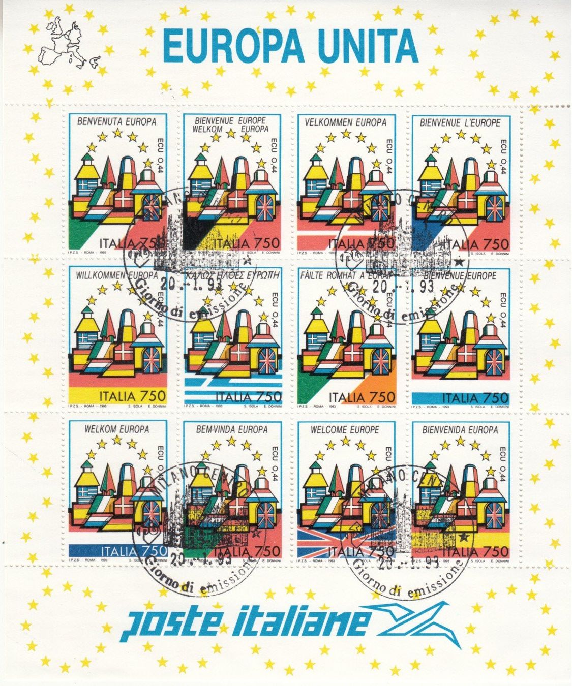 Tutti i francobolli: Italien 1993 mit ET – Usato da Bürglen TG venduto da StampGraf 1
