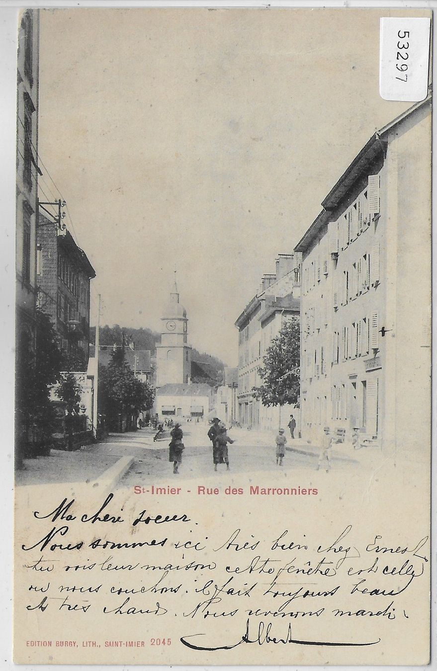 Ansichtskarten: St-Imier - Rue des Marronniers - animee – Gebraucht aus Ettingen von Kartenplanet