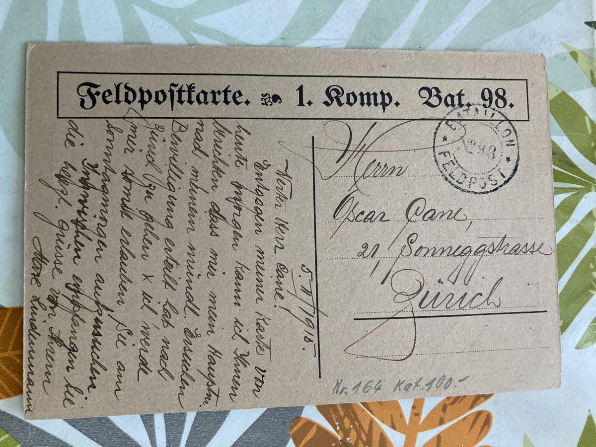 Cartoline postali: 73): Einheitskarte.1.Comp.Bat.98!Nachlass! – Usato da Ascona venduto da ruru4150 1