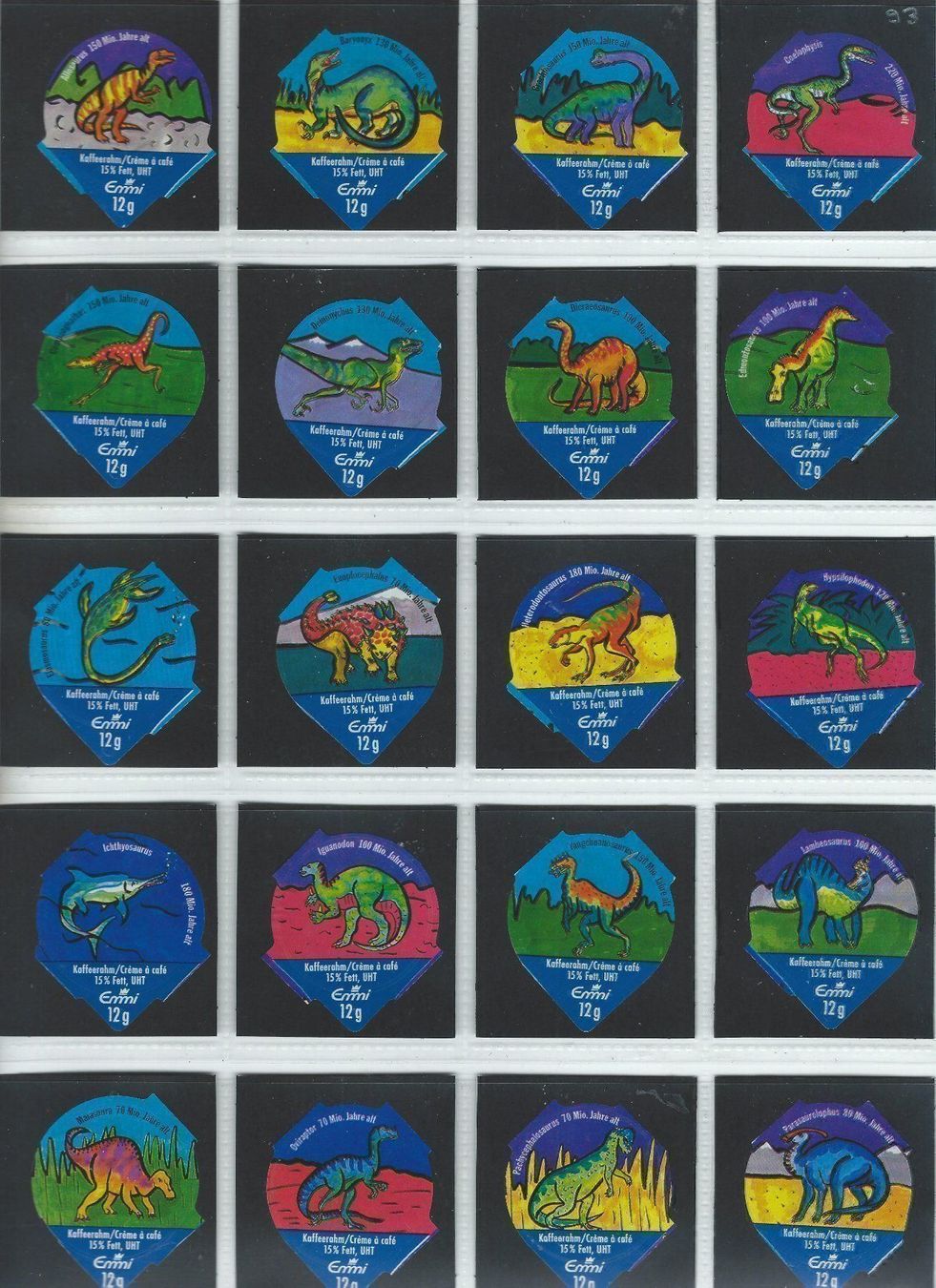 Kaffeerahmdeckel: KRD. Dinosaurier III 1993/ 83 B Emmi – Gebraucht aus Hochdorf von KRdeckeli