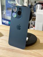 VITRE ARRIÈRE IPHONE 15 Pro BLEU (AVEC LOGO)