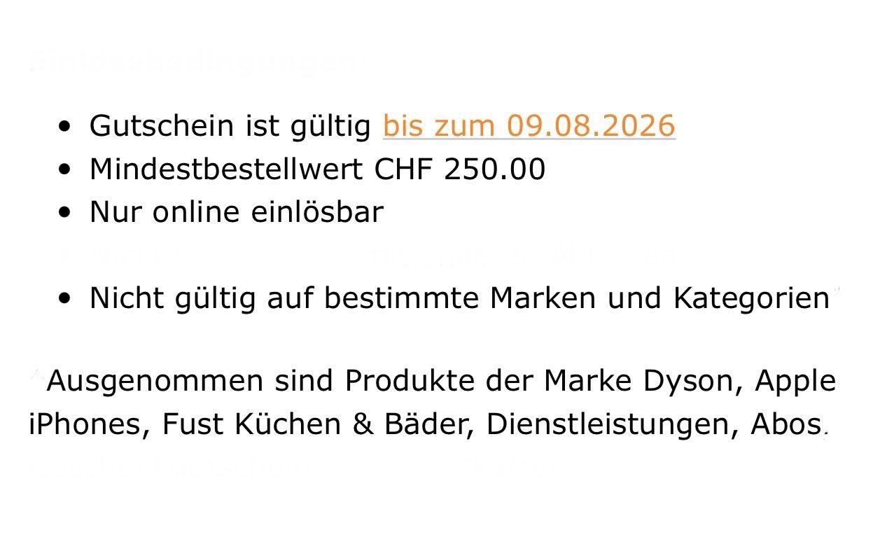 Buoni: FUST 20 CHF Gutschein – Nuovo e nell'imballaggio originale da Zürich venduto da Marcel_2202 1