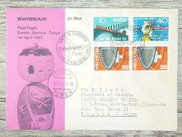 TR90 Enveloppe + Timbre Suisse 1957