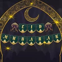 "Eid Mubarak" Girlande (grün)