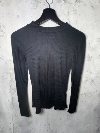 Amisu Transparentes Rippstrick Top schwarz Gr. L