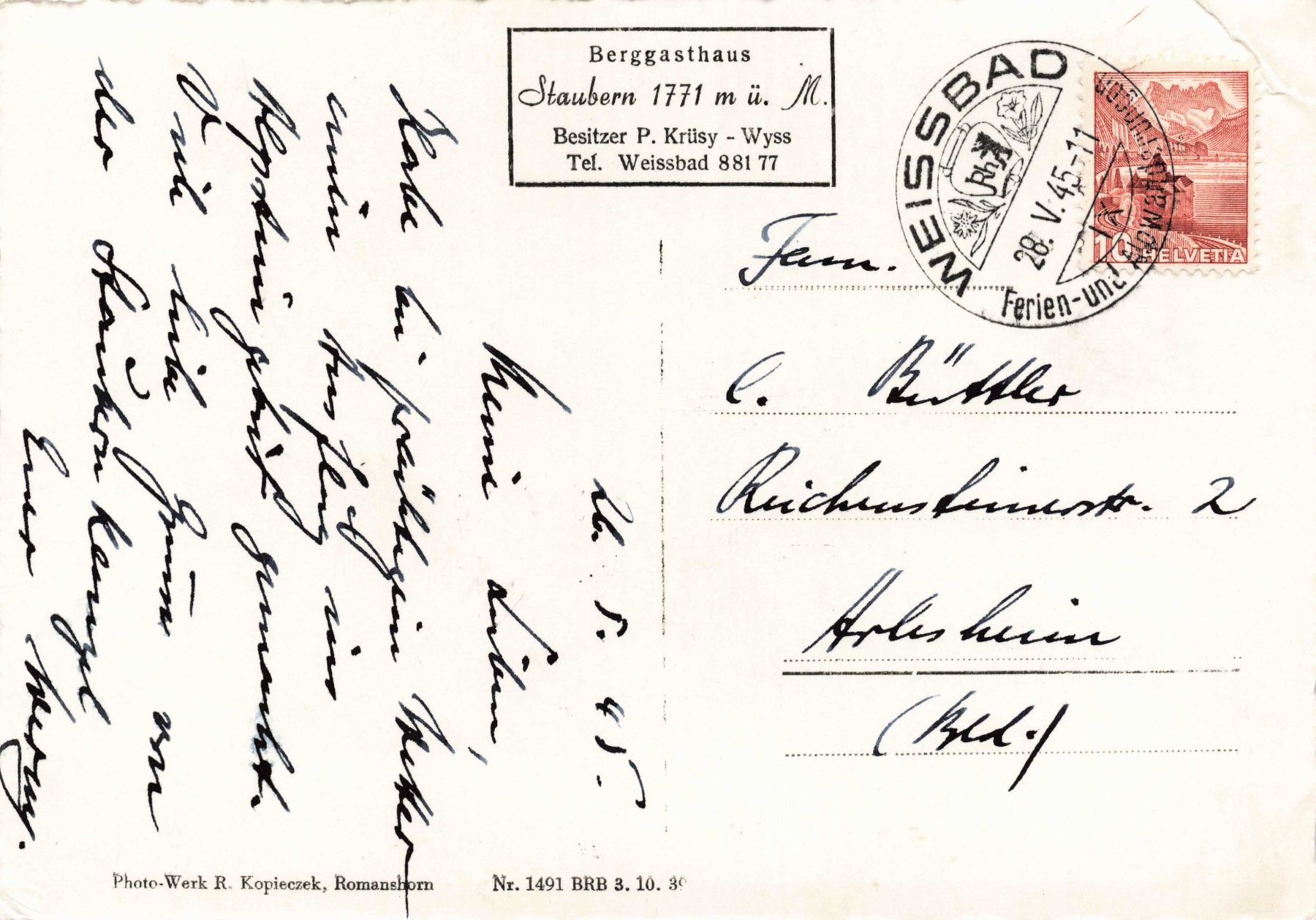 Cartoline postali: Stauberenkanzel mit Gasthaus  G – Usato da Biasca venduto da Blenio71 1