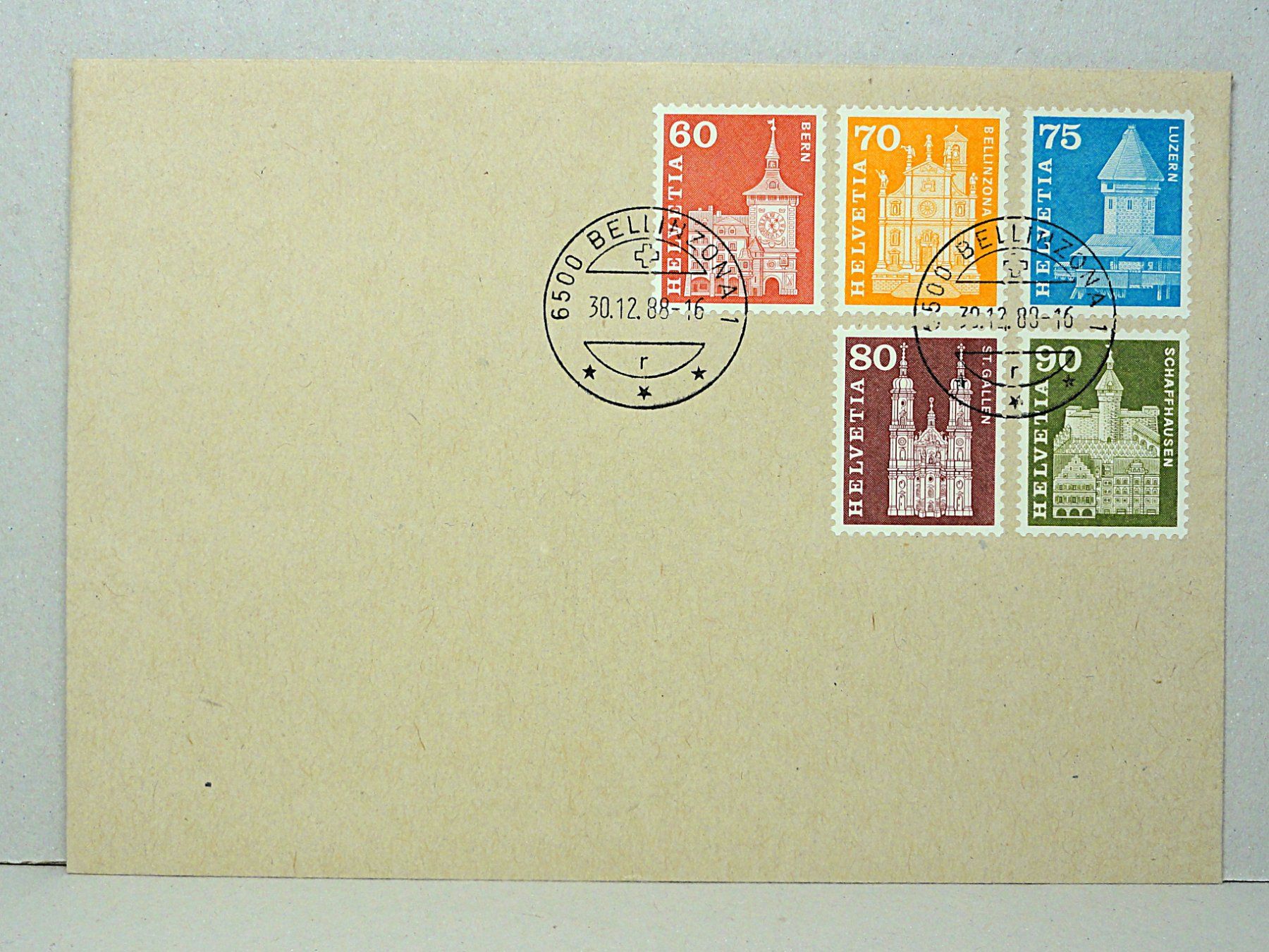 Alle Briefmarken: 5 Briefe Postgeschichte u. Baudenkmäler Satz 1960 – Gebraucht aus Solduno von albimicio 3