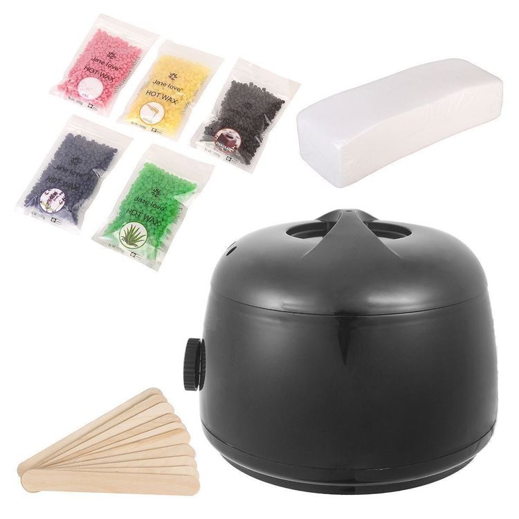 Professionelles Haarentfernungs-Set, Wachsroller Mit Thermowachs Und 100 G Warmwachs, 5 Stück Holzspatel, 100 Stück Papierstreifen Zum Wachsen Honig