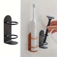 2 supports muraux brosse à dents / rasoir noirs – neufs