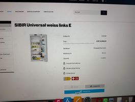 Neuer Sibir Produkt V -zug Einbaukühlschrank weiss 55x 127cm