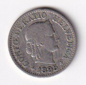 Tutti le monete: 10 Rappen 1895 rar – Usato da Neuchâtel venduto da karlpierrino