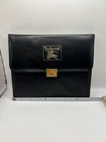 Porte-documents Burberrys vintage en cuir noir