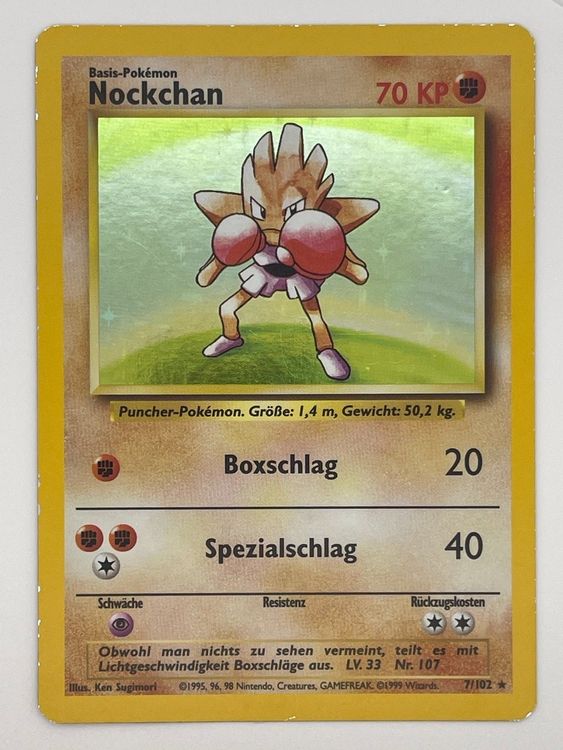 Nockchan 7/102 Holo Rare Pokémon Base Set (Neu (gemäss Beschreibung ...