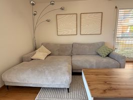 super bequemes grau/beige neues Sofa von Möbel Pfister