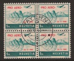 1941 : Flugpost Nr. F35 im Viererblock (Abart)
