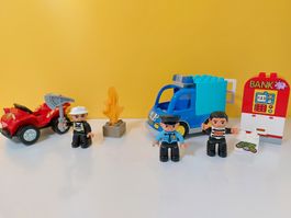 LEGO DUPLO 10809 Polizeistreife + 5603 Feuerwehr - Komplett