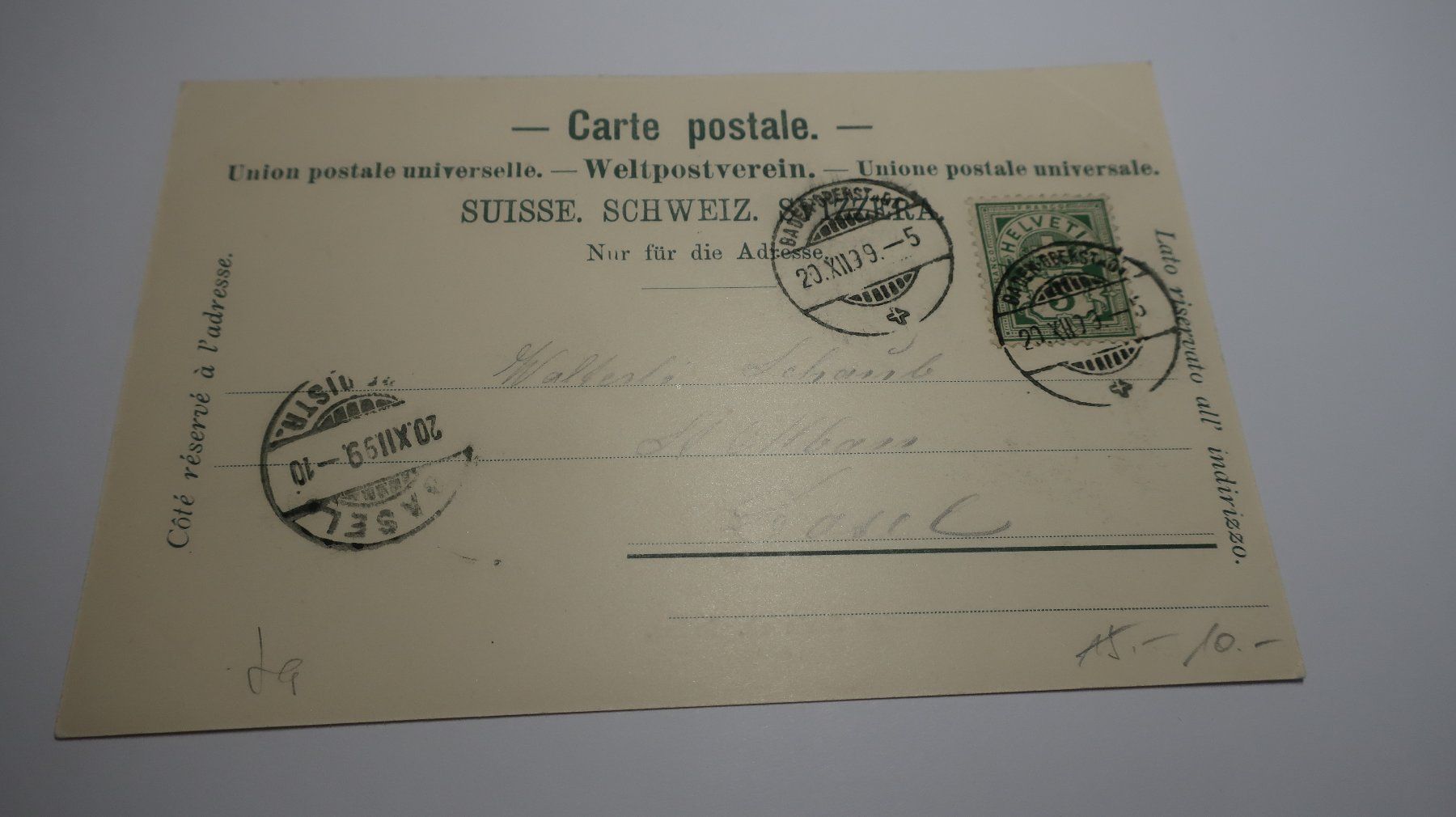 Cartoline postali: Gruss aus baden 1899 – Usato da Cormoret venduto da Pascalll2001 3