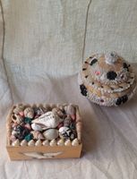 2 boîtes en coquillages vintage