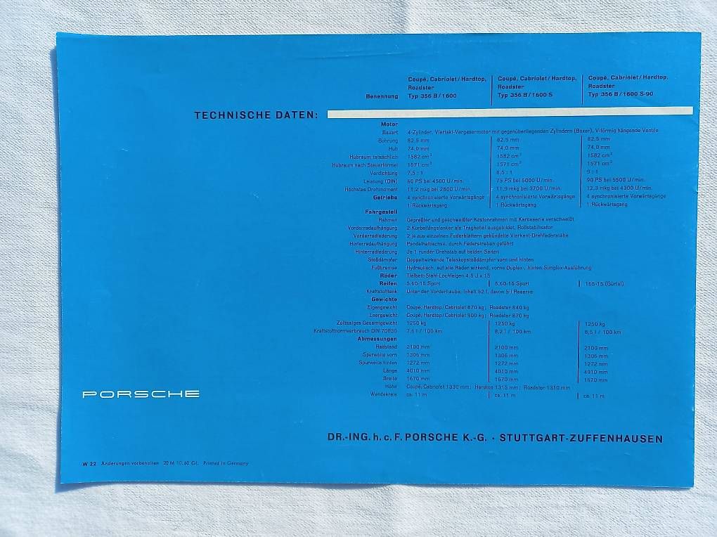 Documenti: Porsche 356 B - Original Prospekt 1960 – Usato da Frauenkappelen venduto da Chruetzhubel 4