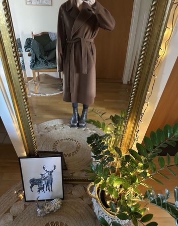 Zara Mantel Damen Gr. S braun HANDMADE