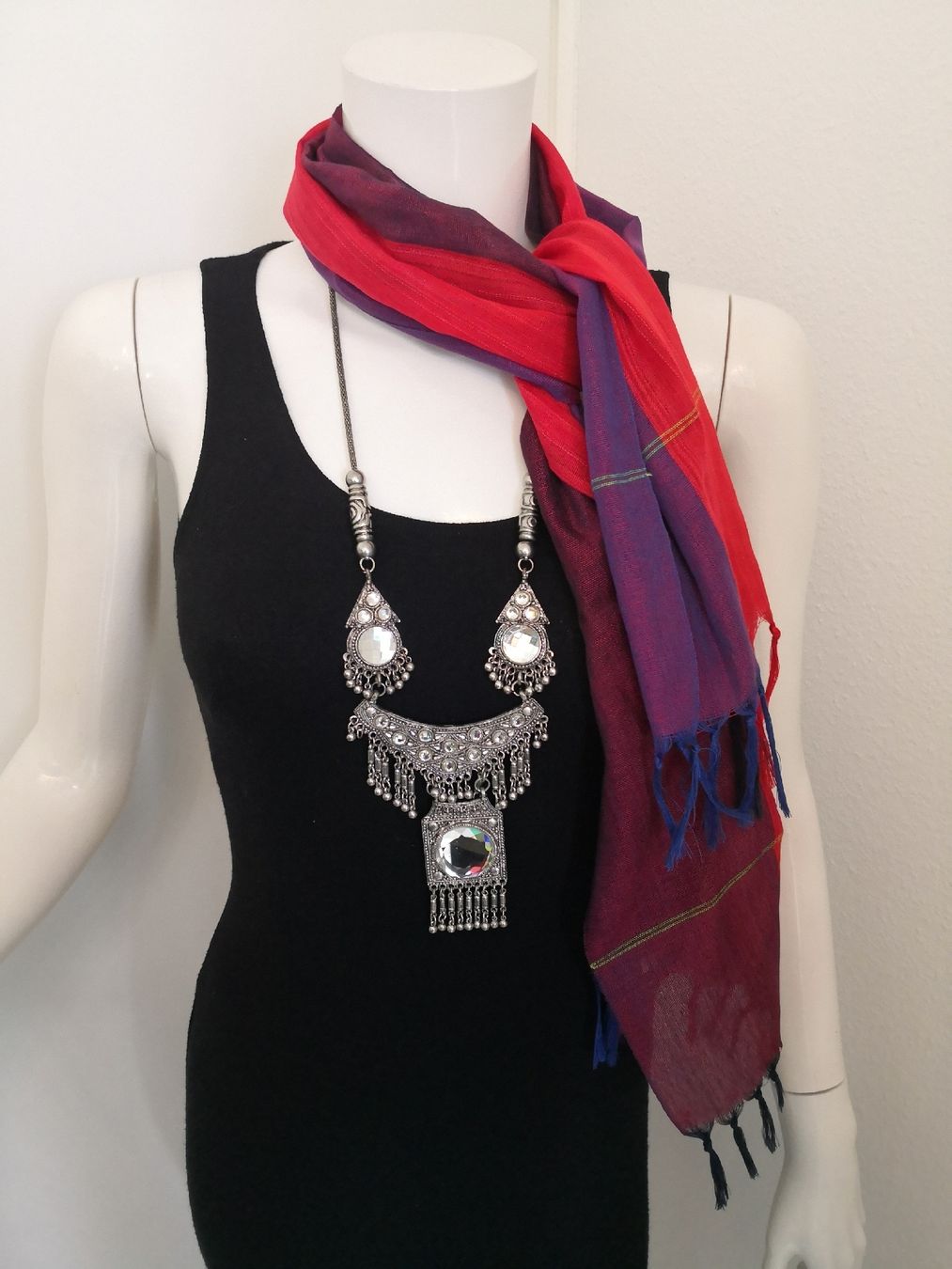 Foulards, Tücher & Schals: 🤩BOHO-CHIC SCHAL ROT-VIOLET NEU – Neu (gemäss Beschreibung) aus Olten von Naja-Twins-Twins 7