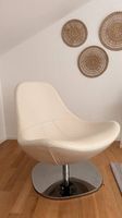 Eleganter Leder-Drehsessel  Weiss