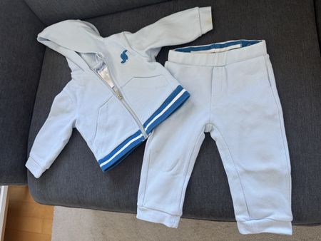 Jacadi baby trousers and hoodie set 