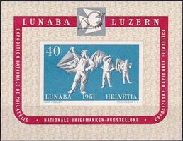 1951, LUNABA-Block Nr. W32, postfrisch** und fehlerfrei.