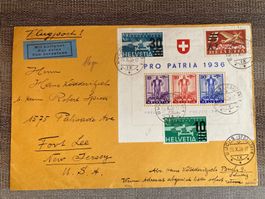 FDC Pro Patria Block von 1936 , Flugpost , Kat. 2000.--