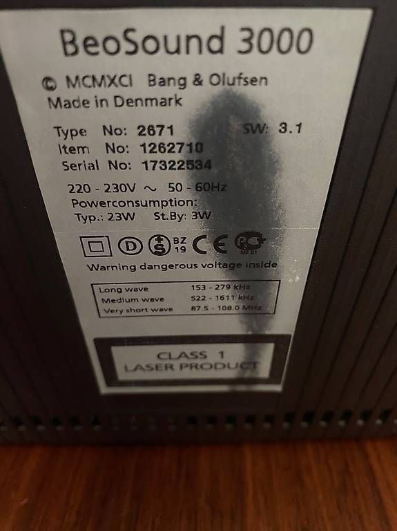 Bang & Olufsen Sistemi audio & multimediali: Bang & Olufsen Beosound 3000 MK2 – Usato da Buchs Ag venduto da slj_hbb7 3
