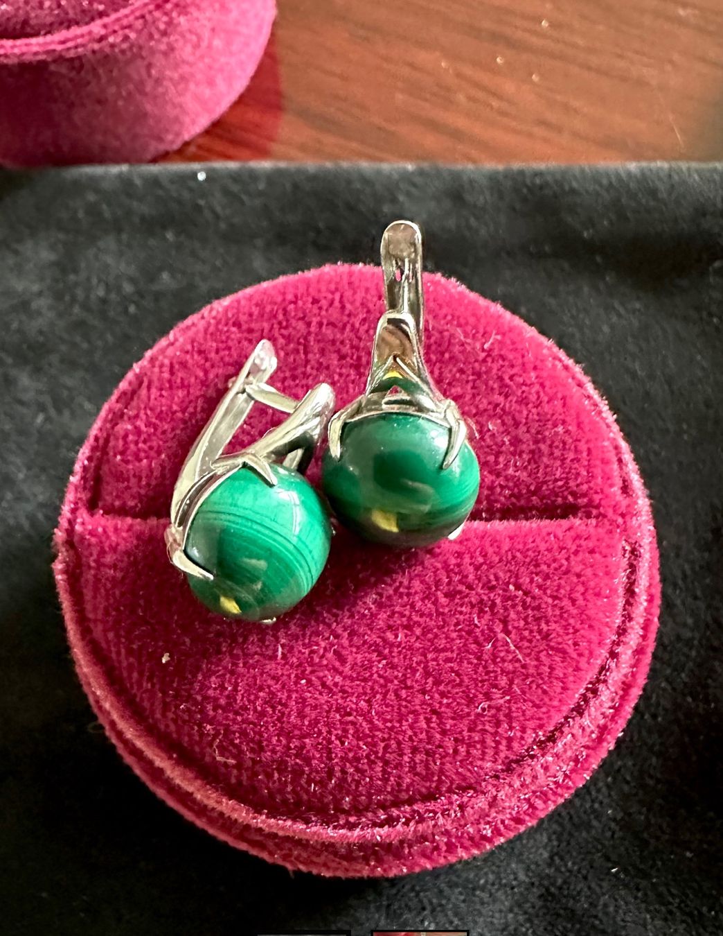Boucles d'oreille: SILBER OHRRINGE MIT MALACHIT – D'occasion à Zug par ale_8khf