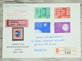 CL02 Enveloppe + Timbre Suisse 1963