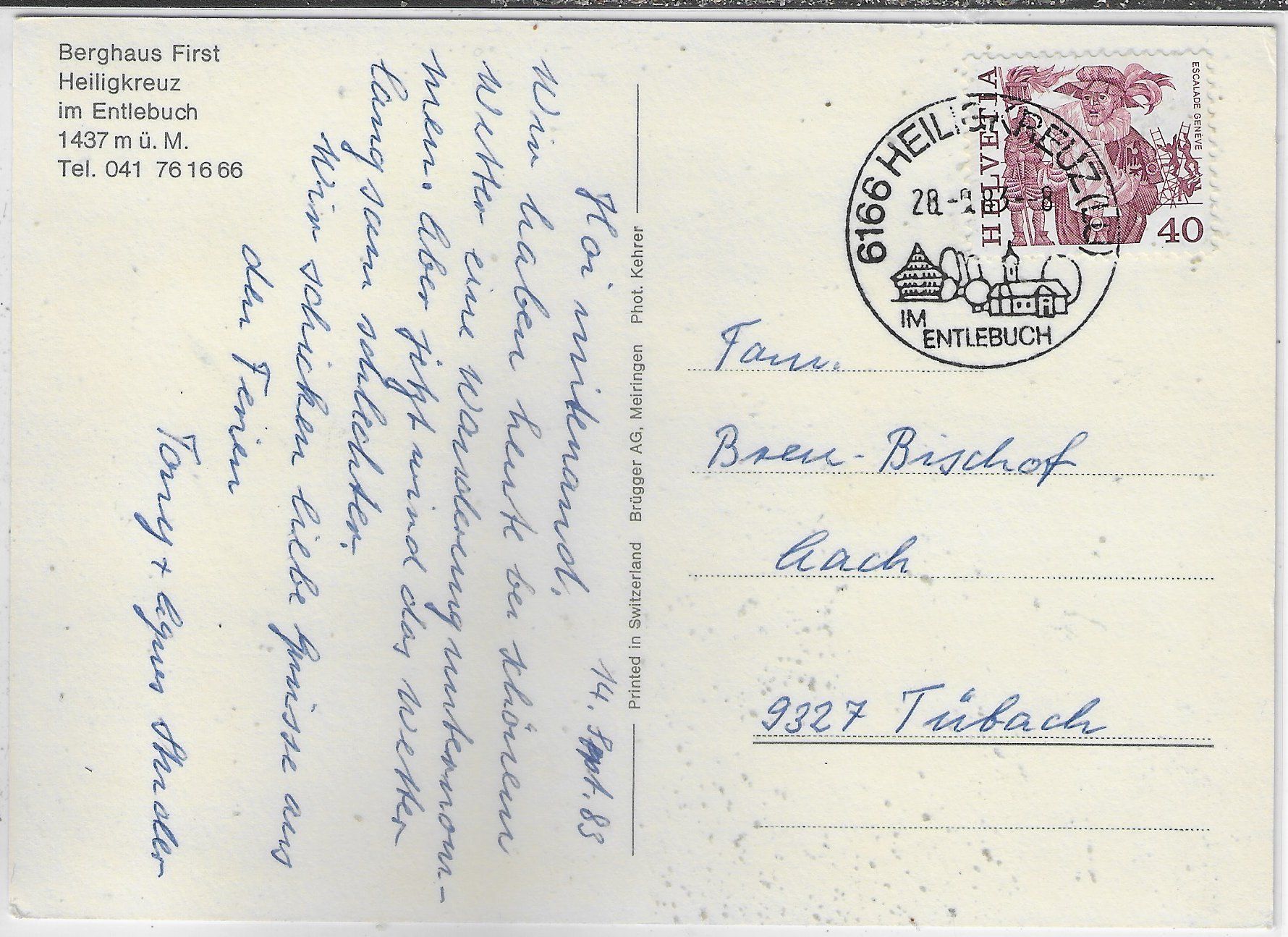 Cartoline postali: Berghaus First Heiligkreuz im Entlebuch – Usato da Ettingen venduto da Kartenplanet 1