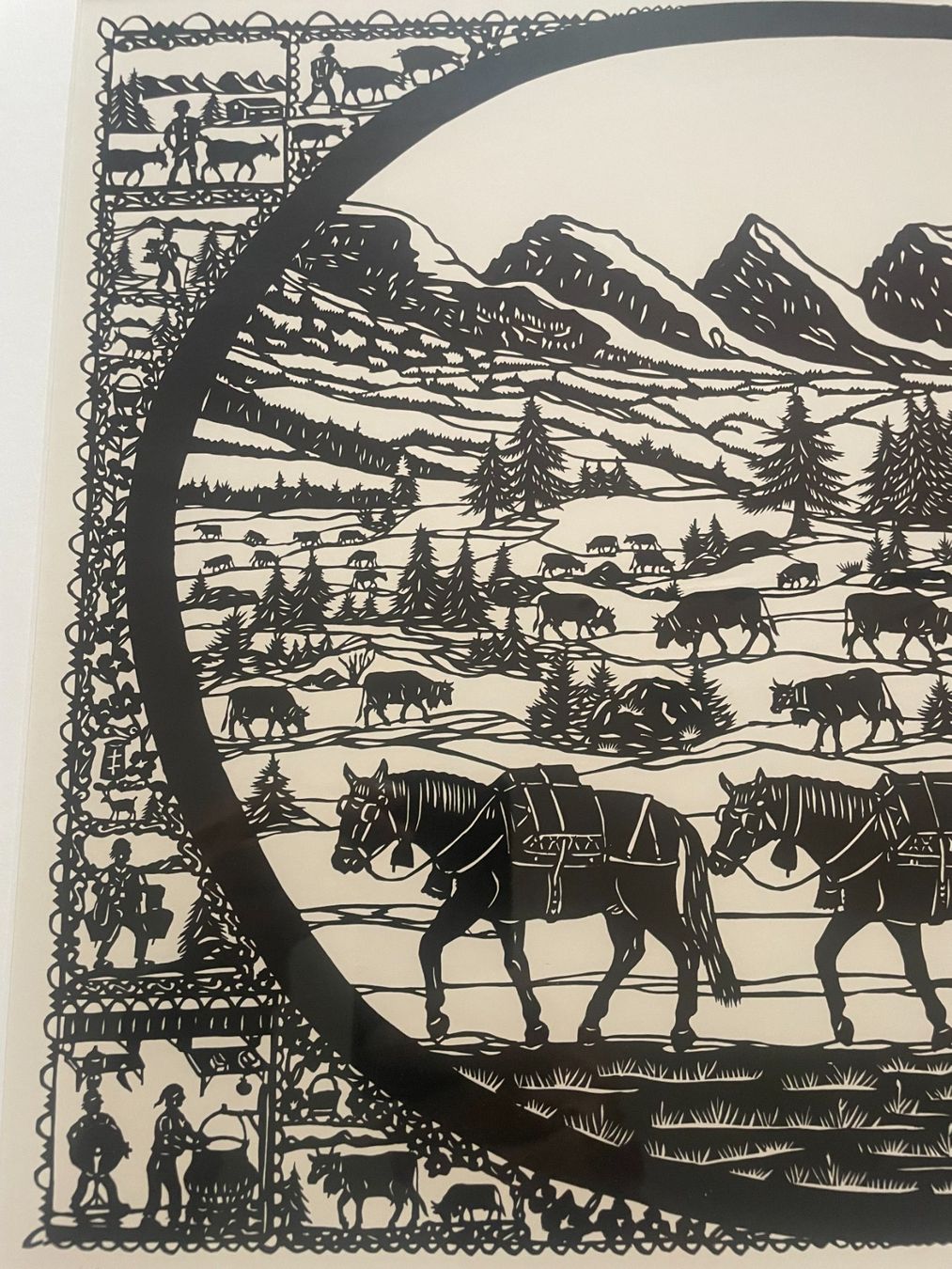 Grafica & Litografie: Appenzell - Werner Häfeli - Scherenschnitt – Usato da Rorschach venduto da Spektar 3