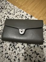 Coccinelle clutch bag grey leather chain strap 20cm