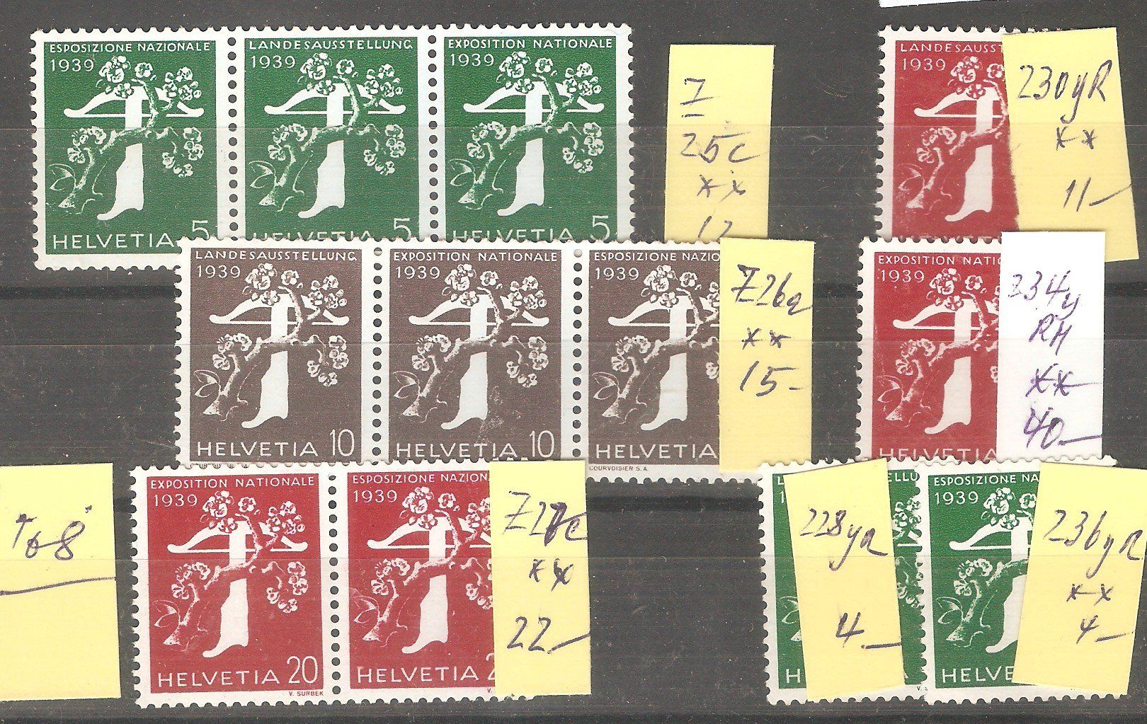 Tous les timbres: Landi 3 Z + 4 Marken ** – Neuf (Voir description) à Lausanne par Whorvath
