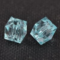 Acrylperlen Trans. facettiert Himmelblau 50Stück