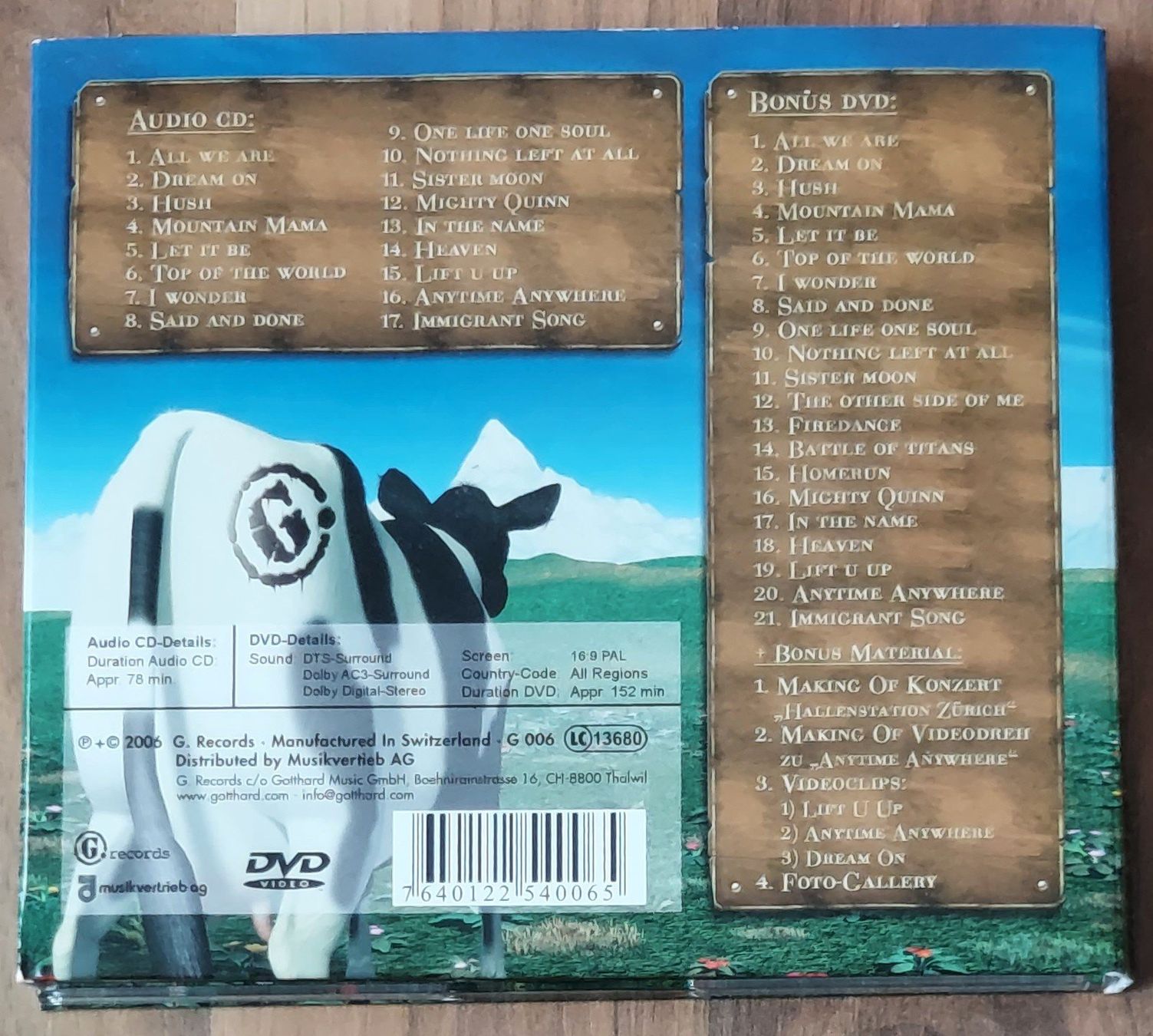CD: CD + DVD - GOTTHARD - MADE IN SWITZERLAND – Usato da Steckborn venduto da Quo7 2