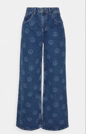 Ragged Jeans Hose mit Peace Zeichen, neuwertig, Grösse 30