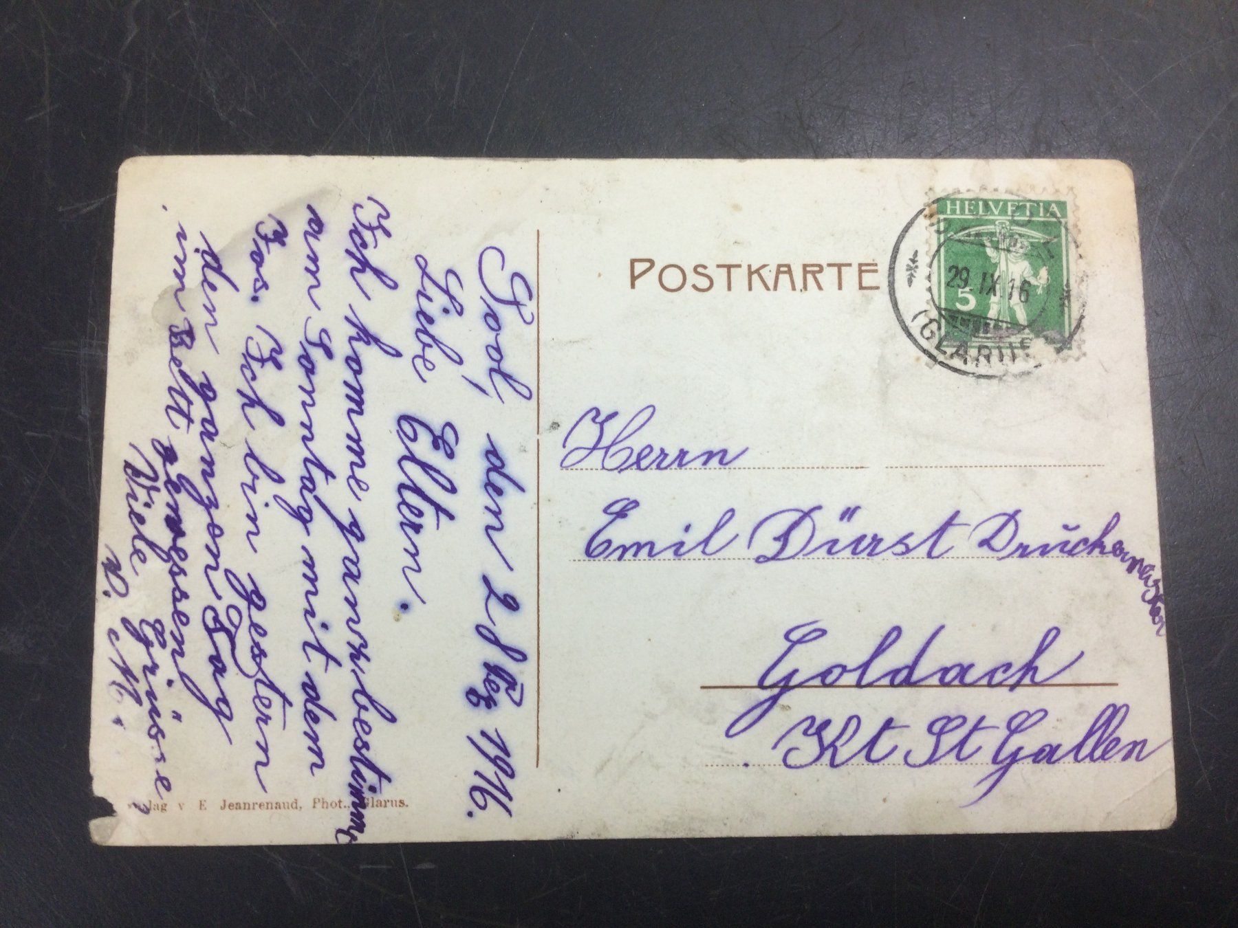 Cartoline postali: Alte Ansichtskarte Glarus Abläschstrasse – Usato da Wangen SZ venduto da kuriosum12 2