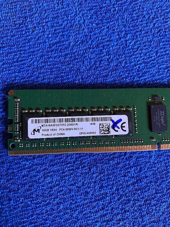 Memoria / RAM: Micron 16GB DDR4-2666 ECC Registered Server RAM – Usato da Zeiningen venduto da rot_2xls