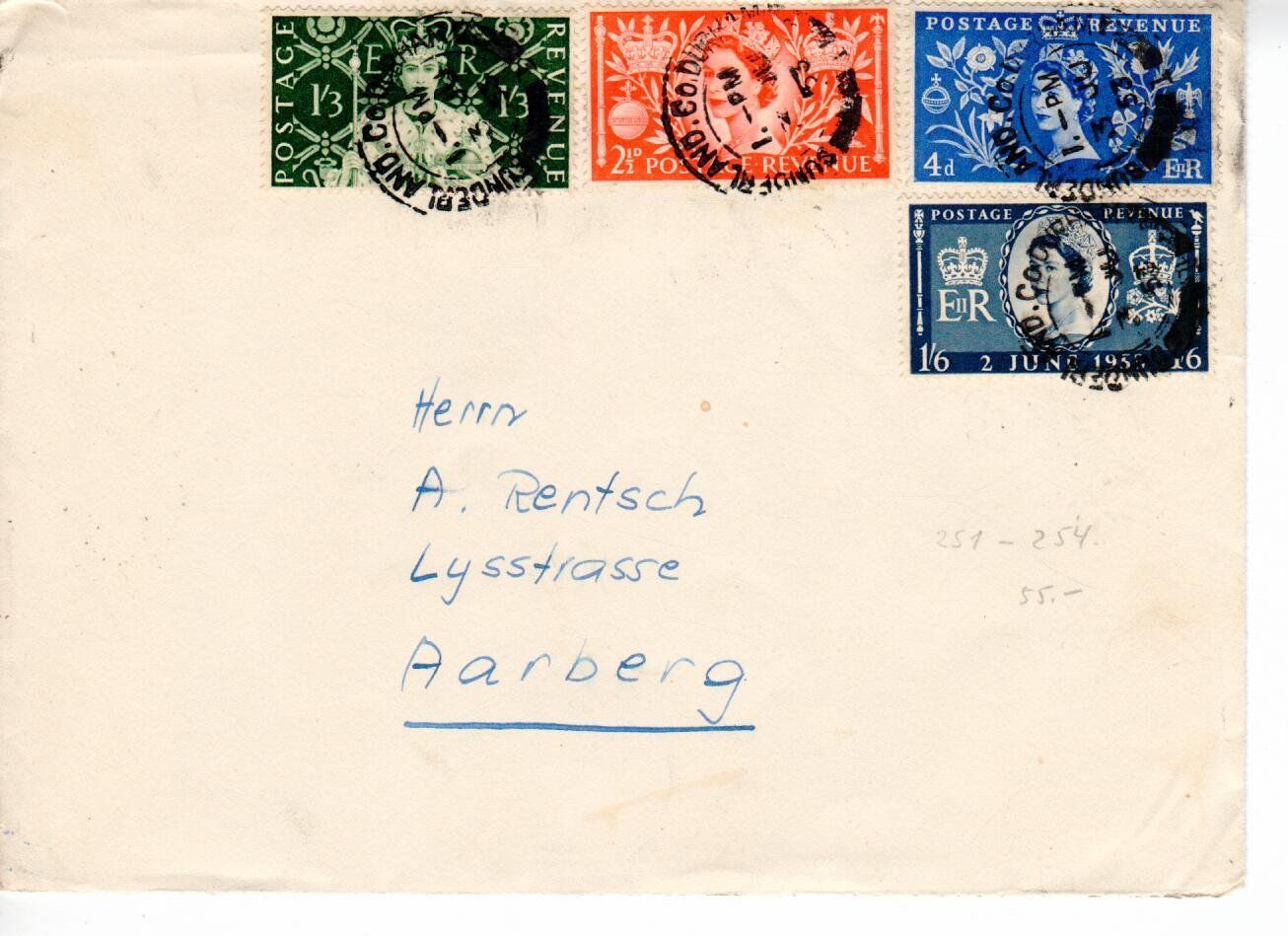 Tutti i francobolli: Brief England – Usato da Wolhusen venduto da Curver9