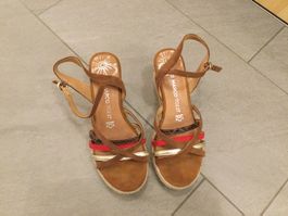 Damen Sandalen Pumps mit Keilabsatz